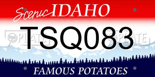 TSQ083 Idaho License Plate
