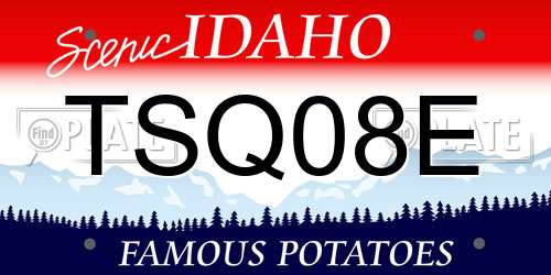 TSQ08E Idaho License Plate