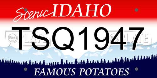 TSQ1947 Idaho License Plate