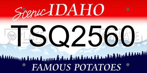 TSQ2560 Idaho License Plate