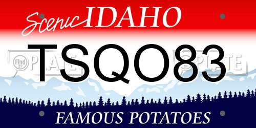 TSQO83 Idaho License Plate