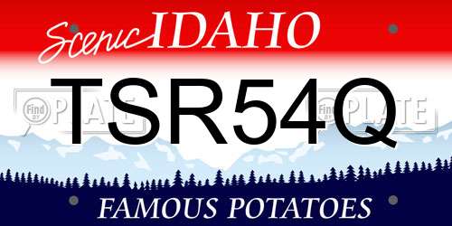 TSR54Q Idaho License Plate