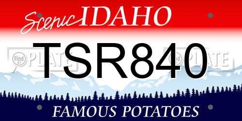 TSR840 Idaho License Plate