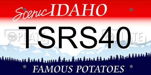 TSRS40 Idaho License Plate