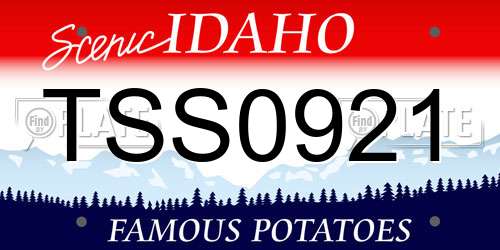 TSS0921 Idaho License Plate