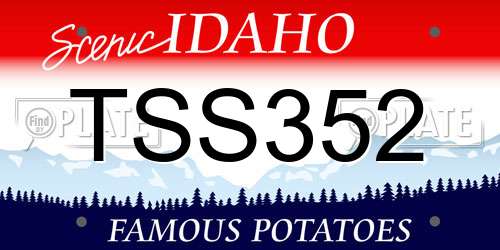 TSS352 Idaho License Plate