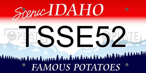 TSSE52 Idaho License Plate