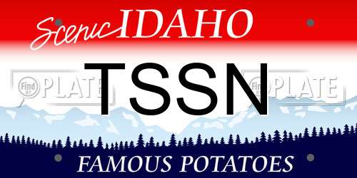 TSSN Idaho License Plate