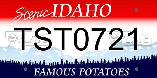 TST0721 Idaho License Plate