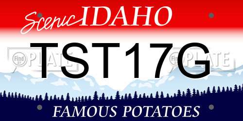 TST17G Idaho License Plate