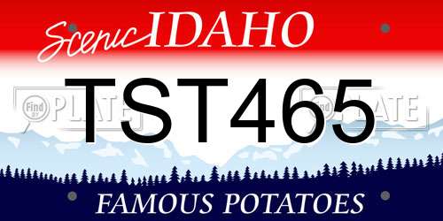 TST465 Idaho License Plate
