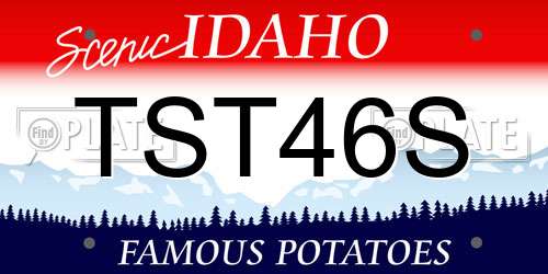 TST46S Idaho License Plate