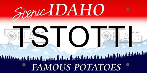 TSTOTTI Idaho License Plate