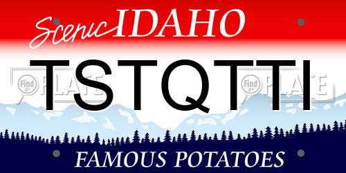 TSTQTTI Idaho License Plate