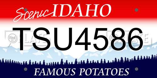TSU4586 Idaho License Plate