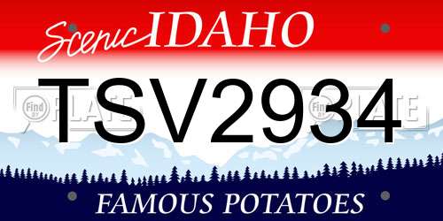 TSV2934 Idaho License Plate