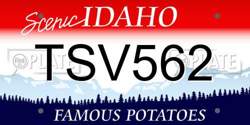 TSV562 Idaho License Plate