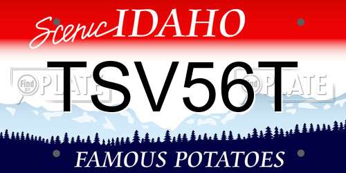 TSV56T Idaho License Plate