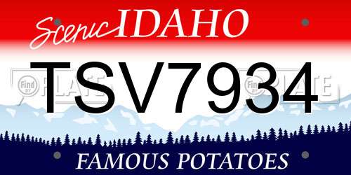 TSV7934 Idaho License Plate