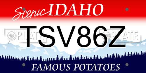 TSV86Z Idaho License Plate