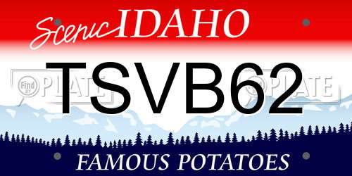 TSVB62 Idaho License Plate