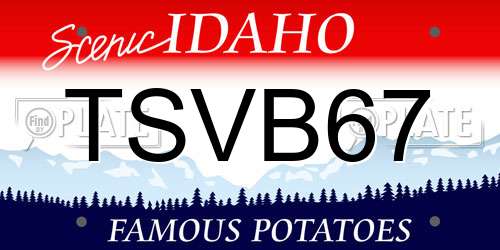 TSVB67 Idaho License Plate