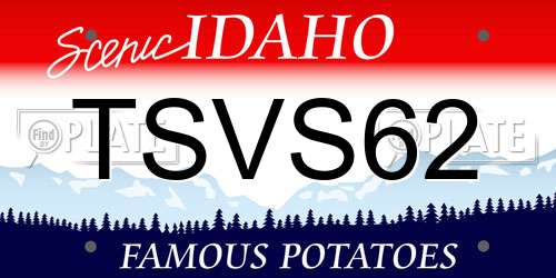 TSVS62 Idaho License Plate
