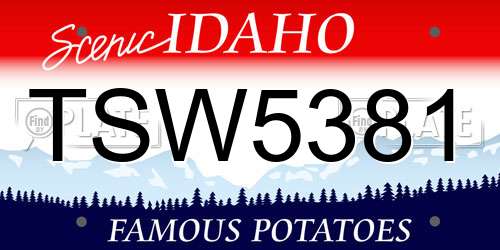 TSW5381 Idaho License Plate