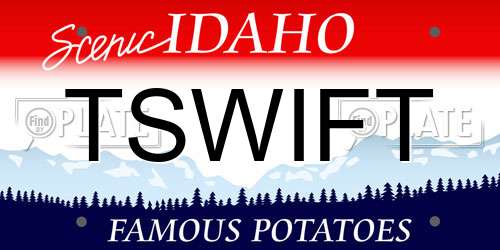 TSWIFT Idaho License Plate