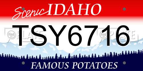 TSY6716 Idaho License Plate