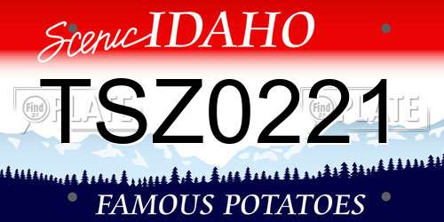 TSZ0221 Idaho License Plate