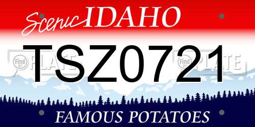 TSZ0721 Idaho License Plate