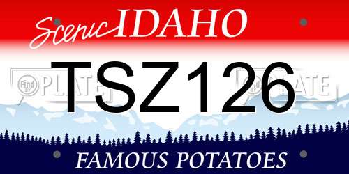TSZ126 Idaho License Plate