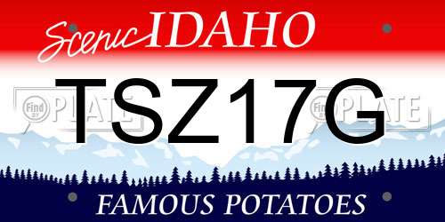 TSZ17G Idaho License Plate
