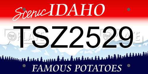 TSZ2529 Idaho License Plate