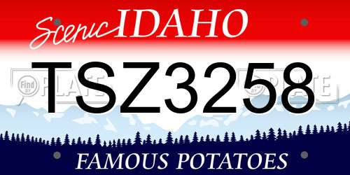 TSZ3258 Idaho License Plate