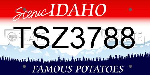 TSZ3788 Idaho License Plate