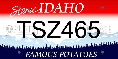 TSZ465 Idaho License Plate
