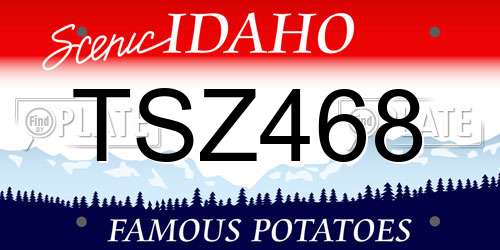 TSZ468 Idaho License Plate