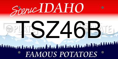 TSZ46B Idaho License Plate