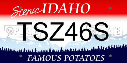 TSZ46S Idaho License Plate