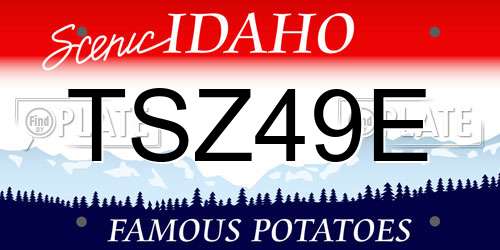 TSZ49E Idaho License Plate