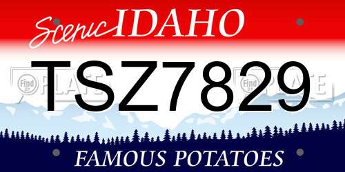 TSZ7829 Idaho License Plate