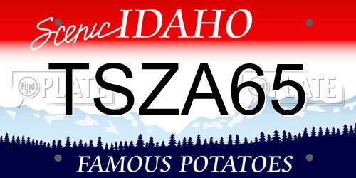 TSZA65 Idaho License Plate