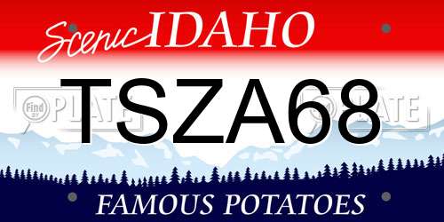 TSZA68 Idaho License Plate