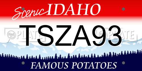 TSZA93 Idaho License Plate