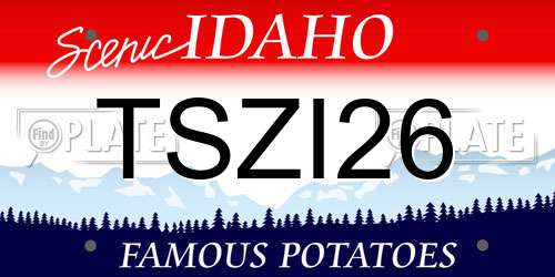 TSZI26 Idaho License Plate