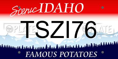 TSZI76 Idaho License Plate