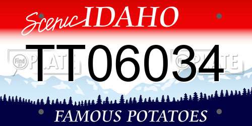 TT06034 Idaho License Plate