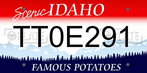 TT0E291 Idaho License Plate